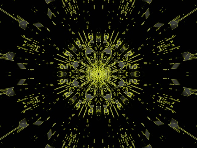 Túnel Neón Calidoscopio Estrela Azul VJ Loop 4:3 Clásico 60fps Protector de Pantalla