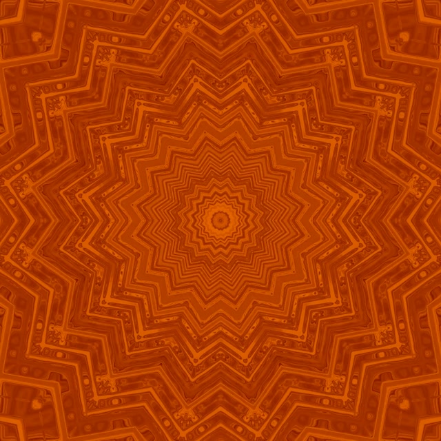 Vj loop Túnel Neón Laranja Calidoscopio Estrela 1:1 cadrado 60fps protector de pantalla