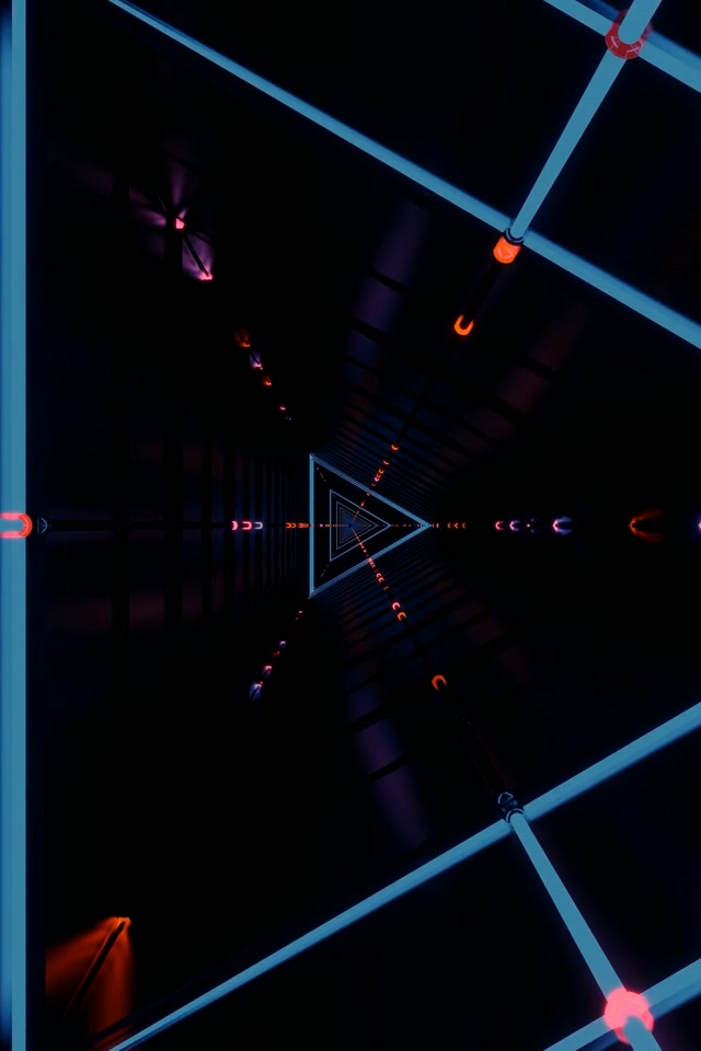 Neon Tunnel Triangle Vortex 2:3 Portrait 60fps VJ Loop Screensaver