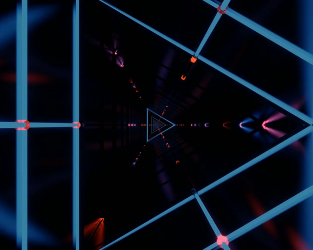 Neon Tunnel Triangular Vortex 5:4 Industrial 60fps VJ Loop Screensaver