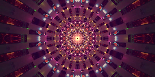 Túnel Neon Caleidoscopio Explosión Radial VJ Loop 2:1 Univisium 60fps Protector de Pantalla