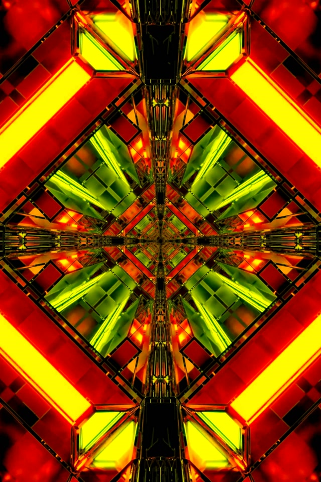 Túnel de Neón Diamante Caleidoscopio 2:3 Photo Portrait 60fps Protector de Pantalla Vj Loop