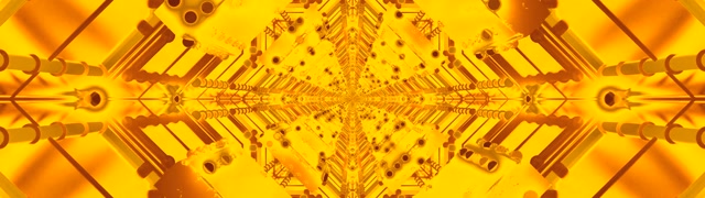 Salvapantallas Túnel Neón Dourado 32:9 Super Panorámico 60fps VJ Loop PC Laptop