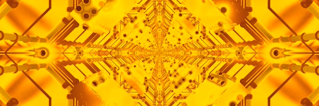 Salvapantallas Túnel Neón Dourado 3:1 Triple Ancho 60fps VJ Loop PC Laptop