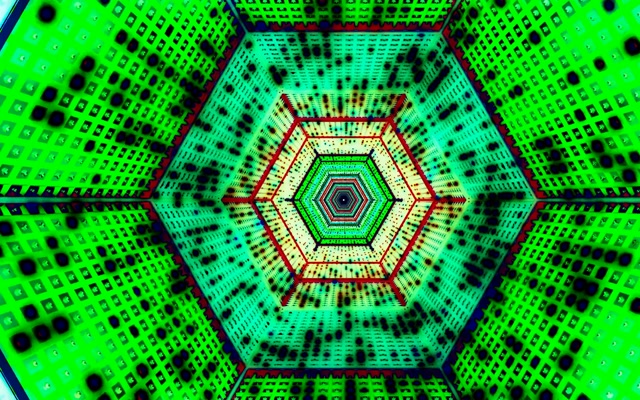 Túnel Neón Hexágono Grella VJLoops 60fps 16:10 MacBook Protector de Pantalla