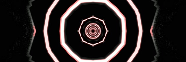 Túnel de Neón Vermello Octógono Vórtice 3:1 Triple Wide 60fps Protector de Pantalla Vj Loop