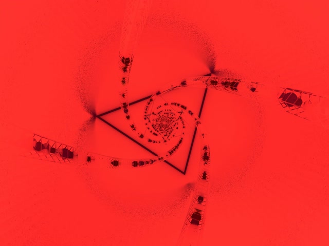 Túnel Neón Triángulo Espiral Vermello VJLoops 4:3 Clásico 60fps Protector Pantalla