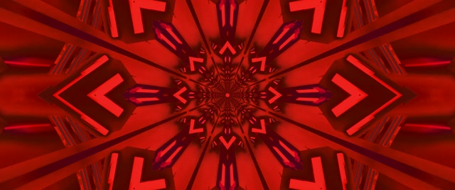 Túnel de Neón Fractal Caleidoscopio Vermello VJ Loop 2.39:1 Cinemascope 60fps Protector de Pantalla
