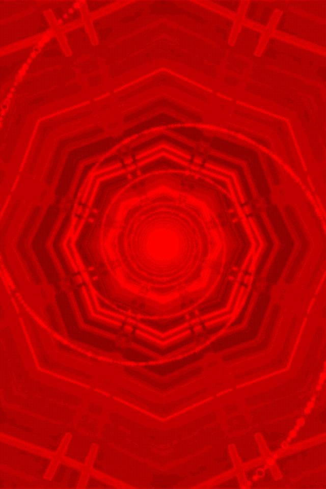 Túnel Neón Vermello Vórtice Octágono Rotativo 2:3 Retrato 60fps Protector de Pantalla Vj Loop