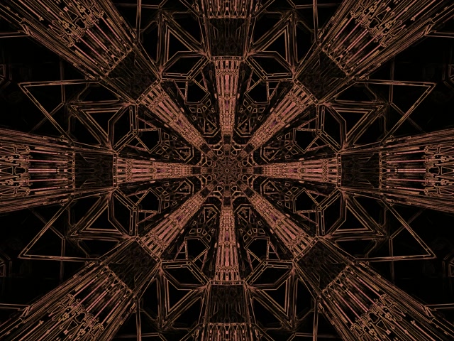 Túnel de Neón Cruz Fractal Cobre Vj Loop 4:3 Clásico 60fps Protector de Pantalla