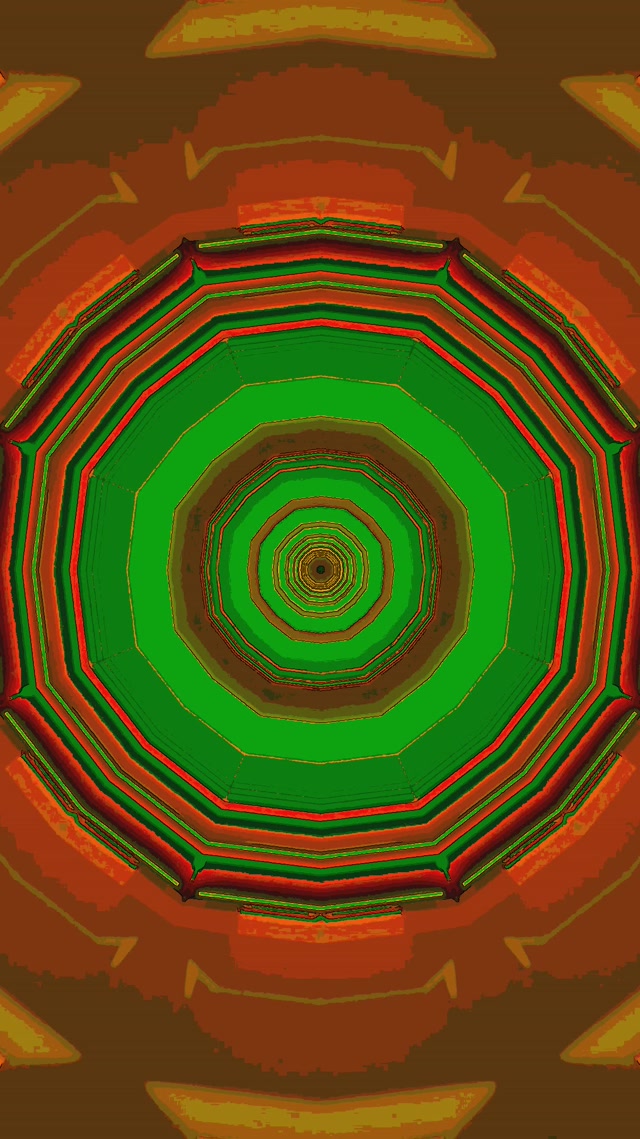 Túnel de Neón Octógono Giratorio Vórtice Verde Vermello 9:16 Reels 60fps Protector de Pantalla Vj Loop