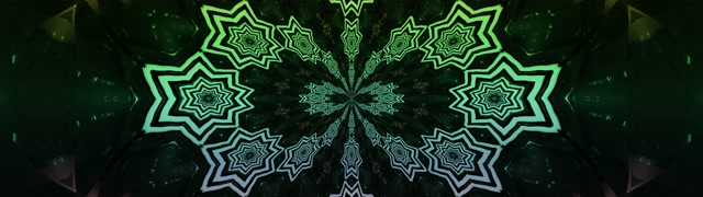 Túnel Neón Caleidoscopio Estrela Verde VJLoops 32:9 Super Ultraancho 60fps Protector