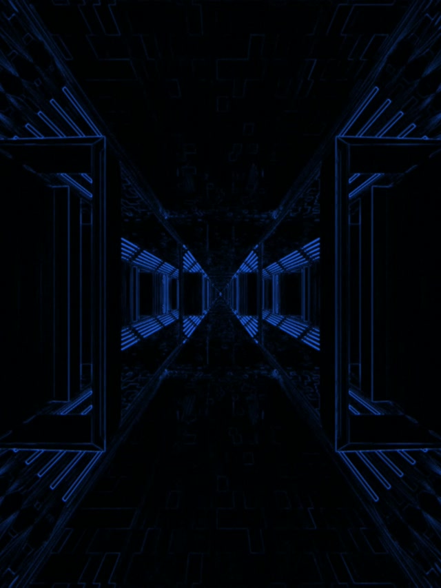 Túnel Neón Azul Corredor VJLoops 60fps Protector de Pantalla 3:4 iPad Portrait