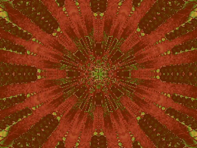 Túnel Neón Explosión Caleidoscopio Fractal Vermello Verde VJLoops 4:3 Clásico 60fps Salvapantallas