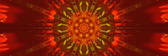 Explosión Mandala Ardente Túnel de Neón VJ Loop 3:1 Triple Ancho 60fps Salvapantallas