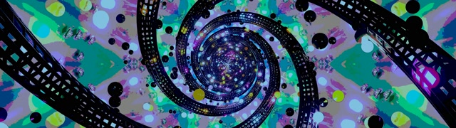Túnel de Neón Espiral Vortex VJ Loop 60fps 32:9 Super Ultrawide Protector de Pantalla