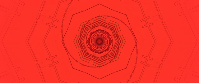 Túnel Neón Vermello Vórtice Octógono VJ Loop 2.39:1 Cinemascope 60fps Protector de Pantalla