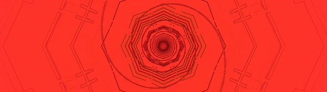 Túnel Neón Vermello Hexágono Vórtice VJLoops 32:9 Super Ultrapanorámico 60fps Protector Pantalla