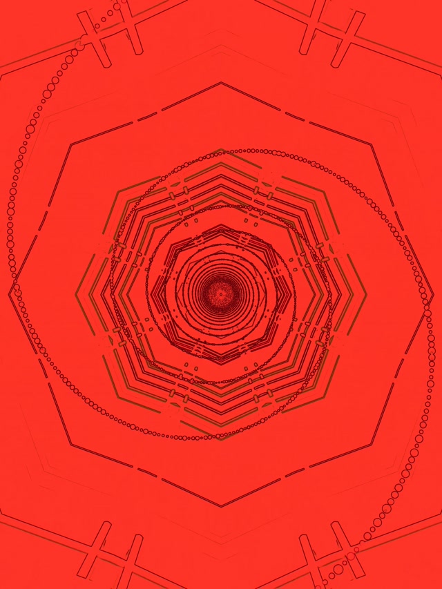 Túnel Neón Vermello Vórtice Octágono Vj Loop 3:4 iPad Retrato 60fps Protector de Pantalla