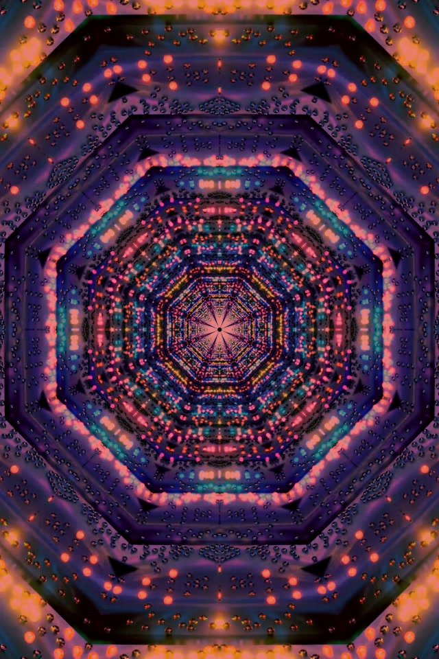 Túnel Neon Vórtice Octógono 2:3 Foto Retrato 60fps Protector de Pantalla VJ Loop