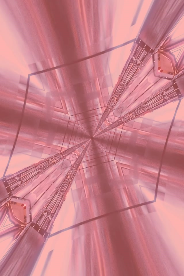 Túnel de Neón Ouro Rosa Explosión Calidoscopio VJ Loop 2:3 Foto Vertical 60fps Salvapantallas