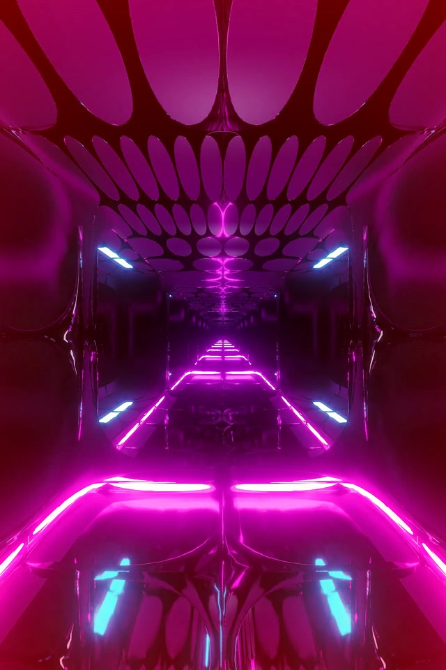 Túnel Neón Rosa Grella Oval VJ Loop 2:3 Photo Portrait 60fps Protector de Pantalla