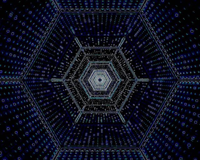 Túnel Neón Vórtice Hexágono Vj Loop 5:4 Industrial 60fps Protector de Pantalla