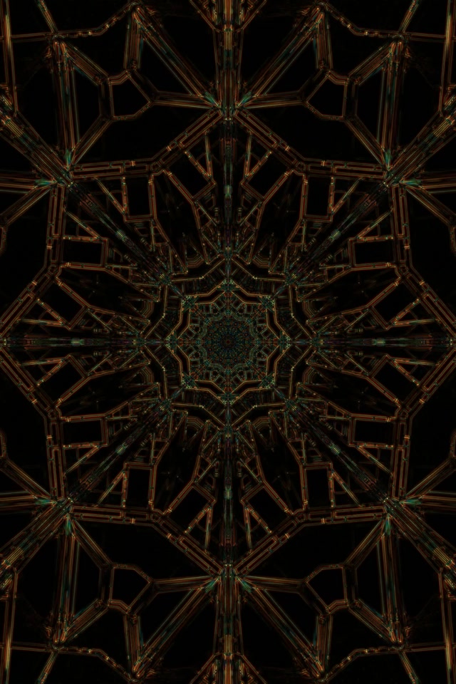 Túnel de Neón Protector de Pantalla 60fps 2:3 Photo Portrait Cobre Verde Fractal VJ Loop