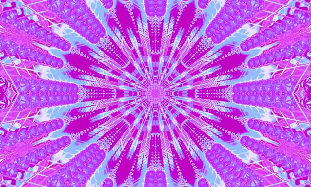 Túnel Neón Calidoscopio Explosión VJ Loop 5:3 Ancho 60fps Protector de Pantalla Rosa Azul