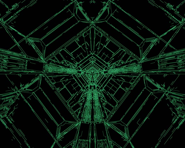 Green Neon Tunnel Screensaver 5:4 Industrial 60fps VJ Loop PC