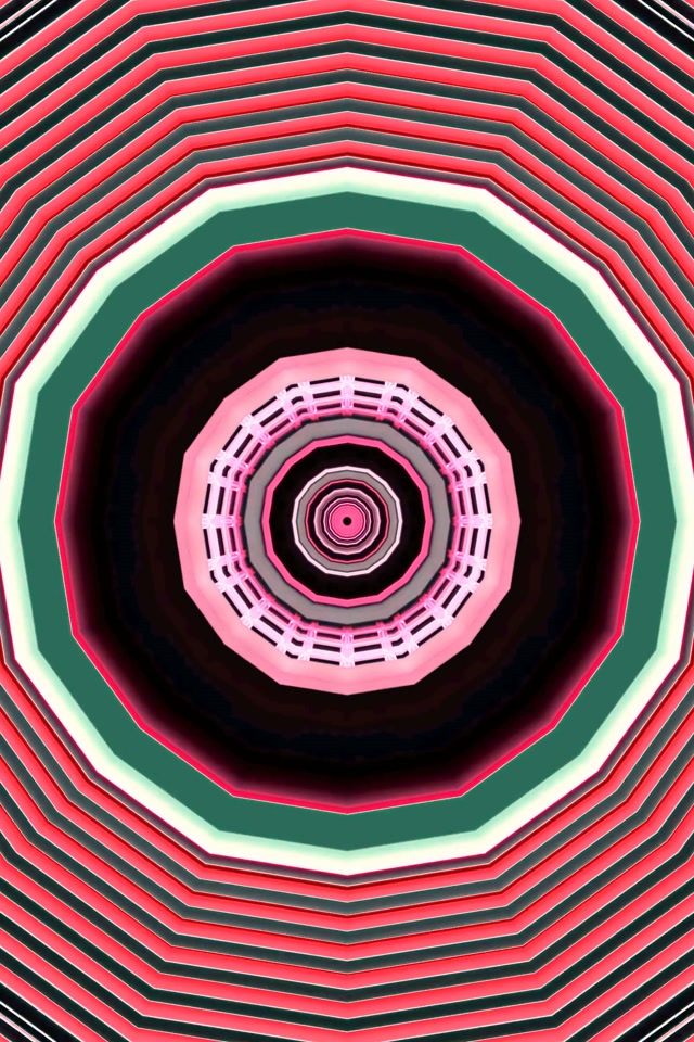 Neon Tunnel Octagon Vortex 2:3 Photo Portrait 60fps Screensaver Vj Loop