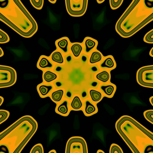 Neon Tunnel Sunflower Kaleidoscope Vj Loop 1:1 Square 60fps Screensaver