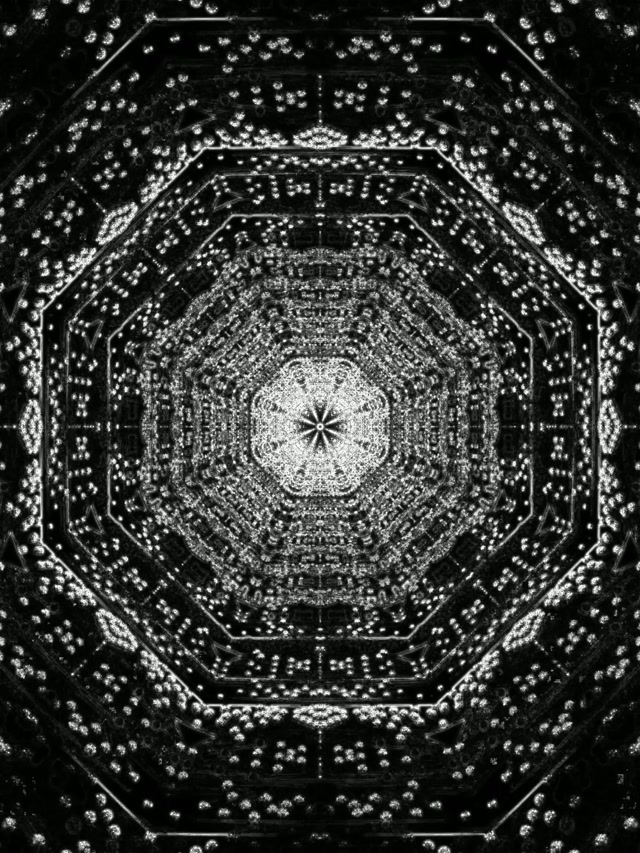 Neon Tunnel Fractal Octagon VJ Loop 3:4 iPad Portrait 60fps Screensaver