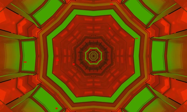 Pulsating Octagon Neon Tunnel 5:3 Wide 60fps VJ Loop Screensaver