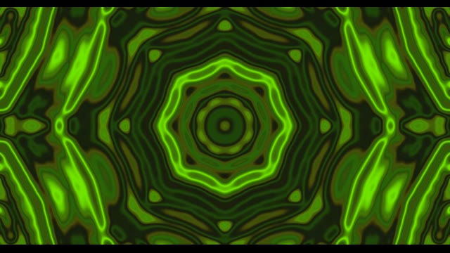 קליידוסכופ מופשט ירוק VJLoops - רקע תנועה גיאומטרי היפנוטי