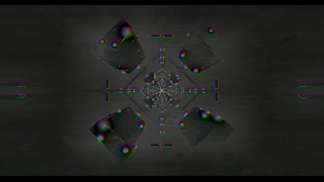 Neon tunnel 60fps with symmetrical geometric patterns and vibrant RGB particles