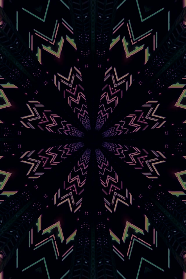 מנהרת ניאון זיגזג קליידוסקופ VJ Loop 2:3 Photo Portrait 60fps שומר מסך