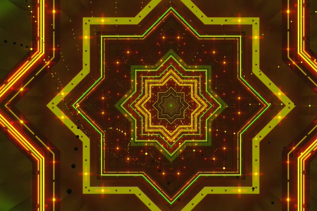 מנהרת ניאון מנדלת כוכב VJ Loop 60fps 3:2 Surface שומר מסך