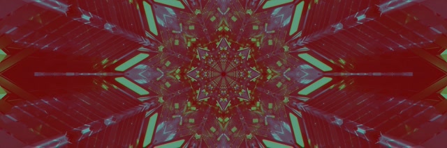 מנהרת ניאון קליידוסקופ זיגזג פיצוץ VJ Loop 3:1 Triple Wide 60fps שומר מסך