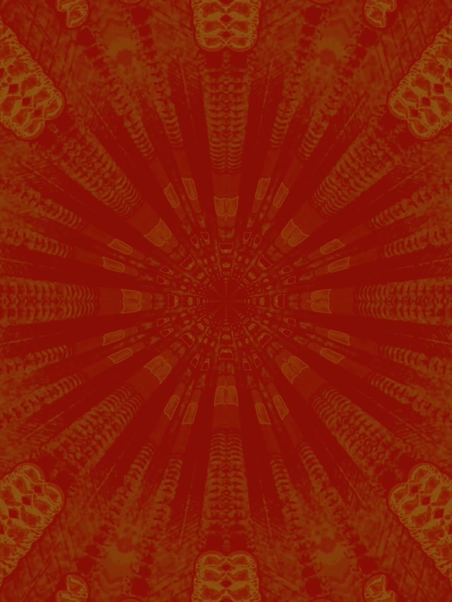 נאון טאנל Orange Green Kaleidoscope Burst VJ Loop 3:4 iPad Portrait 60fps Screensaver