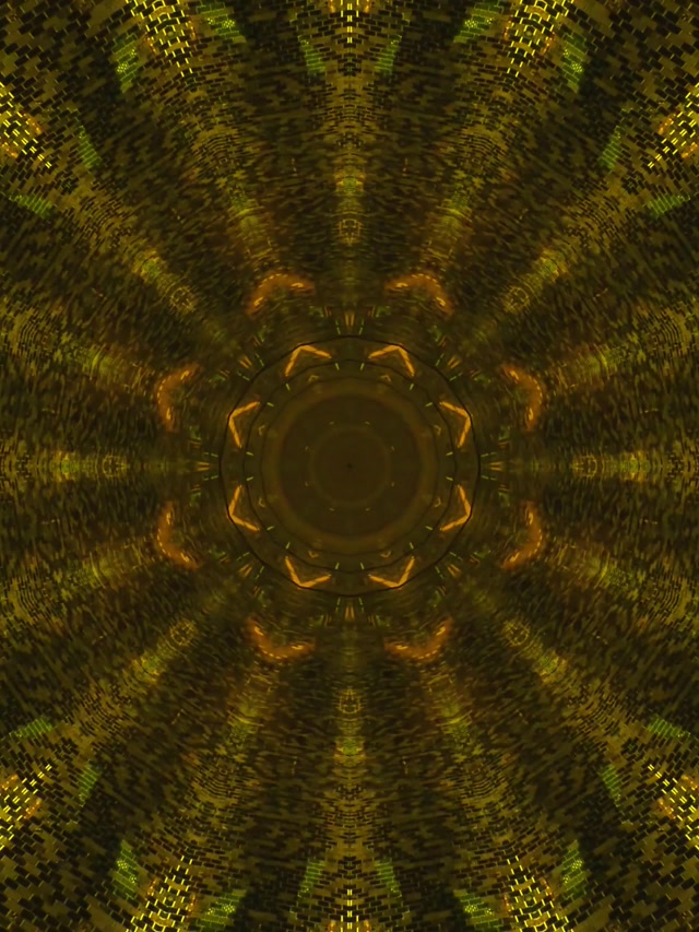 מנהרת נאון קליידוסקופ פסיפס זהוב VjLoops 3:4 iPad פורטרט 60fps שומר מסך