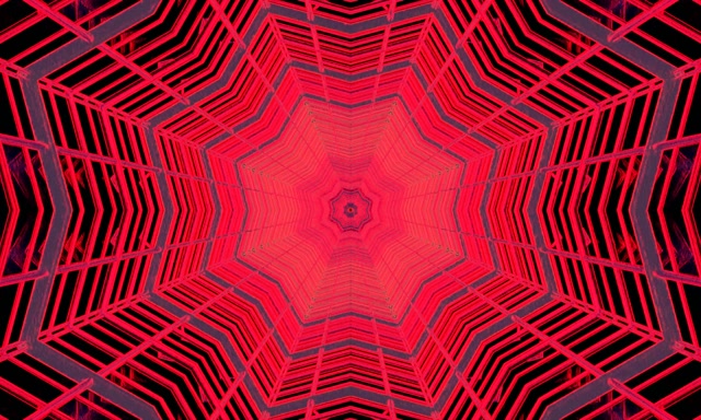 מנהרת ניאון אדום כוכב מערבולת VJ Loop 60fps 5:3 Wide שומר מסך