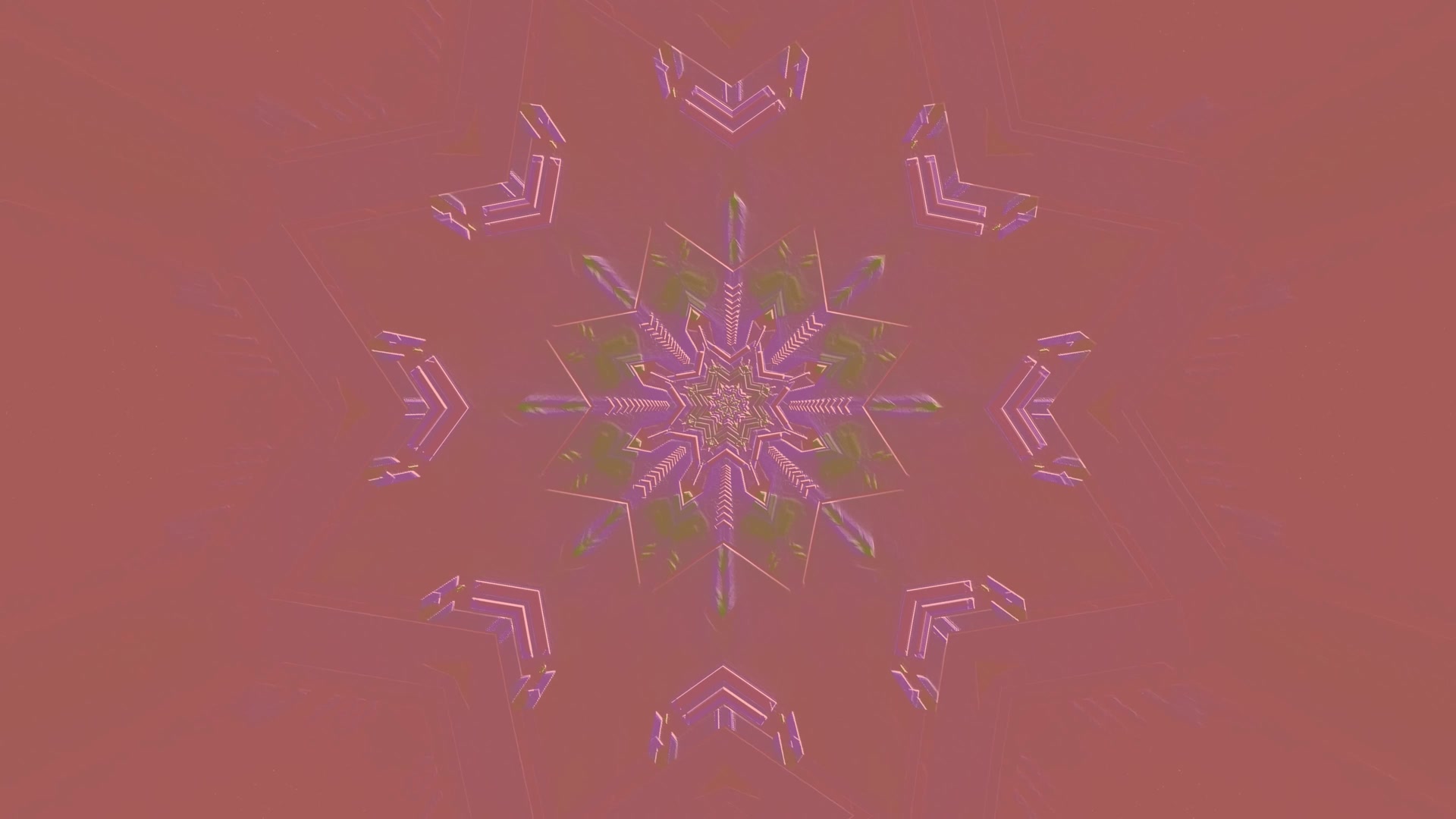 4k uhd 60fps screensaver neon tunnel pink purple snowflake fractal windows 11 vj loop