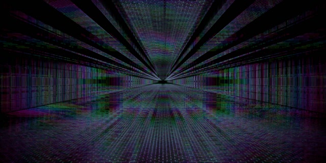 Glitch Neon Tunnel VJ Loop 2:1 Univisium 60fps Screensaver RGB Grid