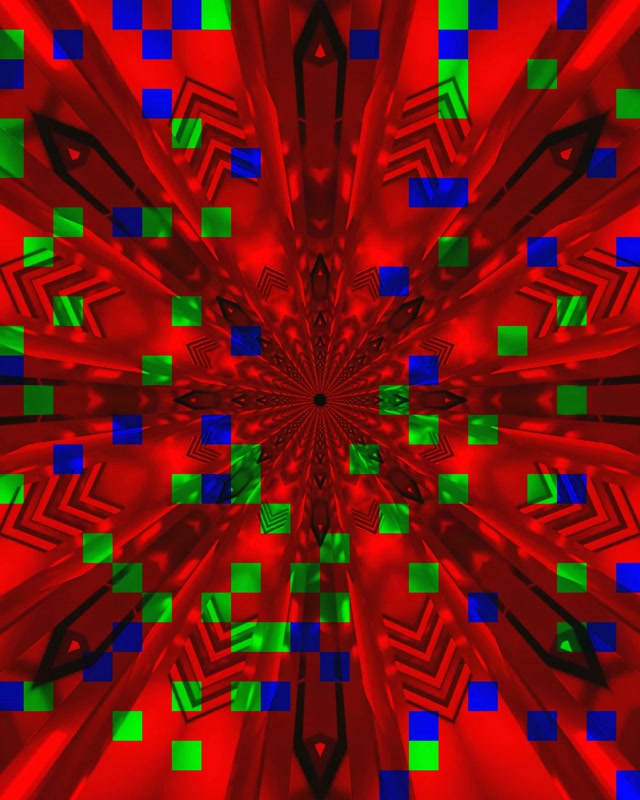 Neon Tunnel Red Kaleidoscope Pixel Burst VJ Loop 4:5 Instagram 60fps Screensaver