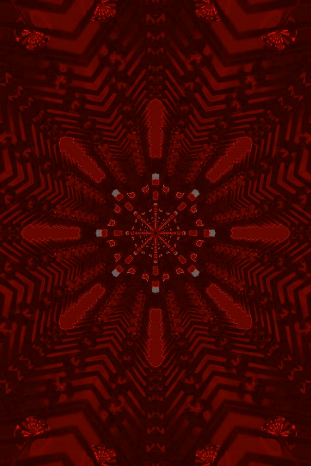 Red Fractal Kaleidoscope Neon Tunnel Screensaver 2:3 Photo Portrait 60fps Vj Loop