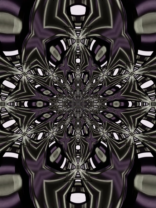Vj loop Neon Tunnel Dark Mandala Kaleidoscope 3:4 iPad Portrait 60fps Screensaver