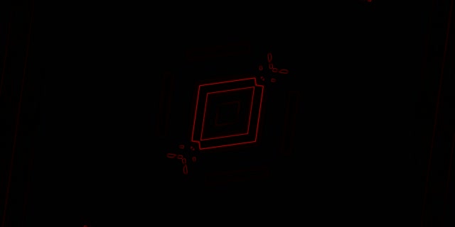 Red Neon Tunnel Rotating Diamond Vortex VJ Loop 2:1 Univisium 60fps Screensaver