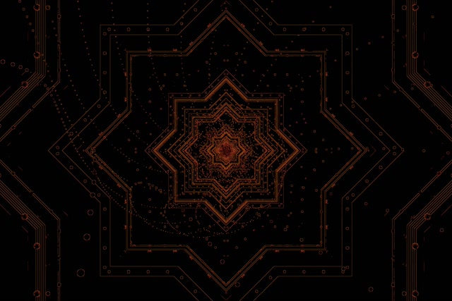 Neon Tunnel कॉपर स्टार मंडला VJ Loop 3:2 Surface 60fps Screensaver