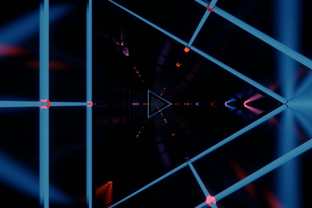 Neon Tunnel Triangular Vortex 3:2 Surface 60fps VJ Loop Screensaver